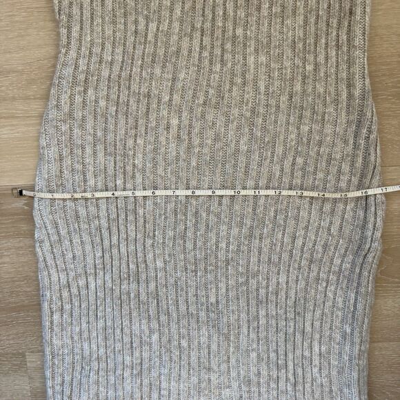 Boho Rib-Knit Wide Sleeves Midi Sweater Dress Sz S H&M Beige Cream Heather Wool - Picture 8 of 10